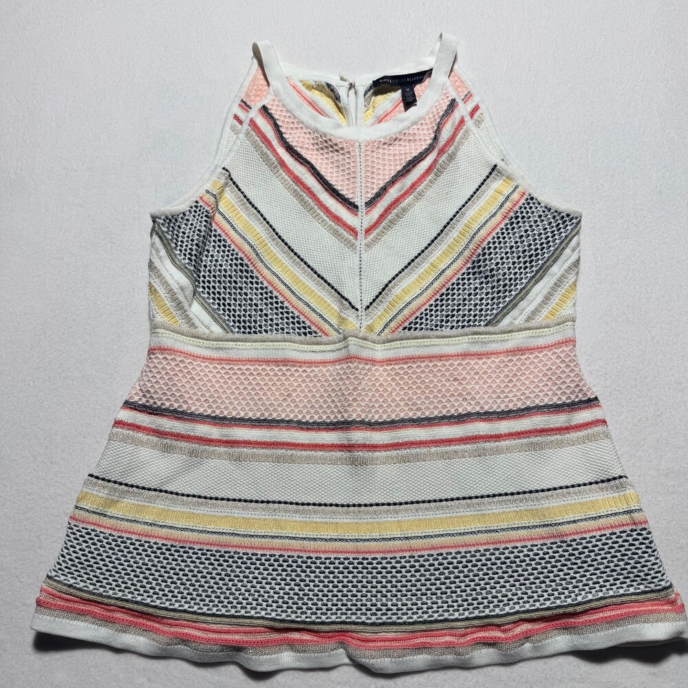 White House Black Market Medium Sleeveless Knit Top Multicolor Striped